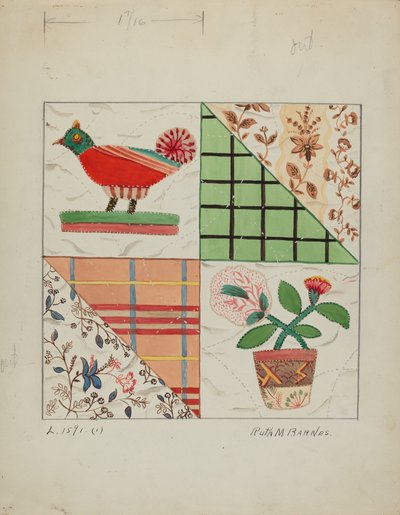 Kołdra z aplikacjami, ok. 1936. autorstwa Ruth M Barnes
