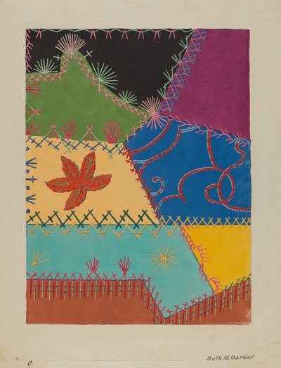 Szalony szczegół kołdry, ok. 1900 r. 1939. autorstwa Ruth M Barnes