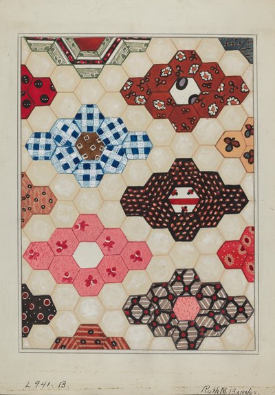Kołdra 1 sekcja, c. 1936. autorstwa Ruth M Barnes