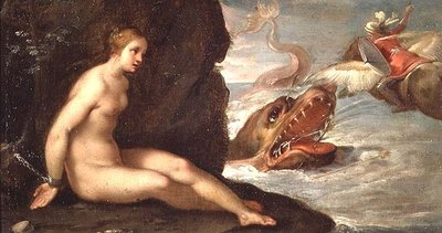 Perseusz i Andromeda (olej na płótnie) autorstwa Rutilio Manetti