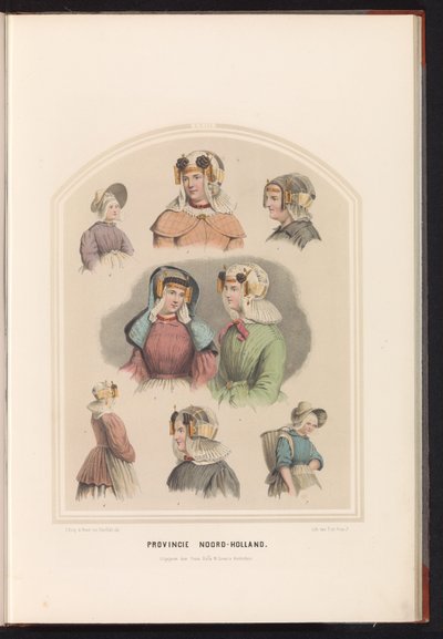 Tradycyjny strój Holandii Północnej, 1857 Prowincja Holandia Północna. / XXIII (tytuł na obiekcie) autorstwa Ruurt de Vries