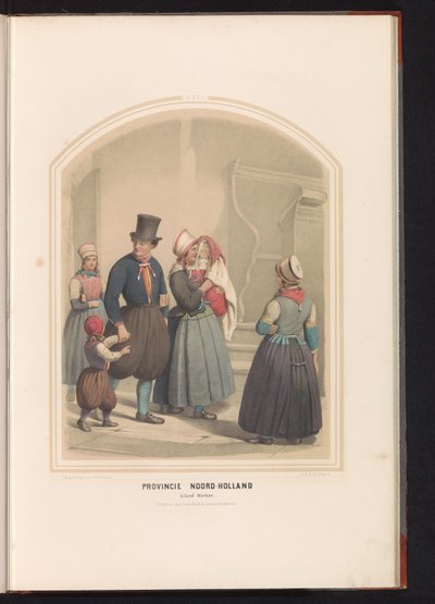Tradycyjny strój wyspy Marken w północnej Holandii, 1857 Prowincja Holandia Północna. Wyspa Marken / XXIX (tytuł na obiekcie) autorstwa Ruurt de Vries