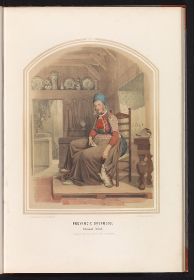 Tradycyjny strój wyspy Schokland w Overijssel, 1857 Prowincja Overijssel Schokland (Wyspa) / XIV (tytuł na obiekcie) autorstwa Ruurt de Vries