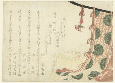 Kartka z poezją na ceremonialnym stojaku autorstwa Ryuryukyo Shinsai