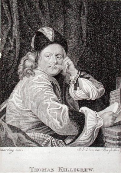 Thomas Killigrew (1612-83), ryty przez J.J. Van den Bergh (grawerowanie) autorstwa S. (after) Harding