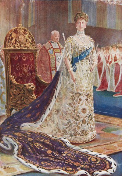 Królowa Maria w szatach koronacyjnych autorstwa S. Begg