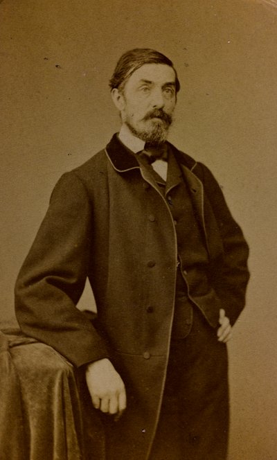 Portret Auguste Paul Charles Anastasi, francuski malarz; wizytówka (zdjęcie czarno-białe) autorstwa S. Berthaud
