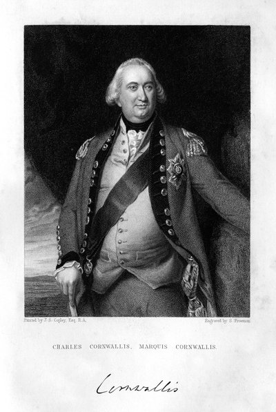 Charles Cornwallis 1738-1805, 1. markiz Cornwallis, 1839. autorstwa S. Freeman