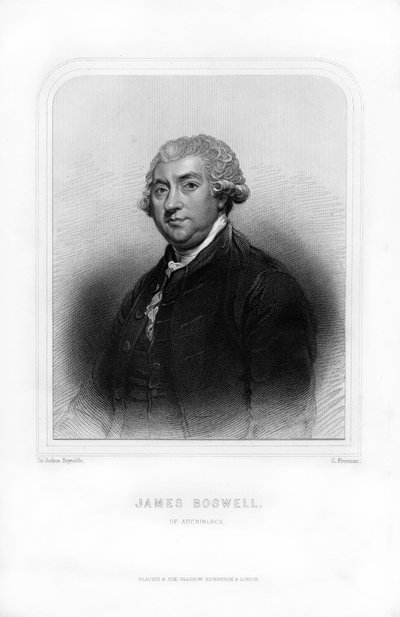 James Boswell, 9. Laird of Auchinleck, szkocki prawnik, pamiętnikarz i autor, 1870. autorstwa S. Freeman