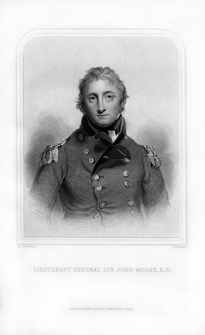 Sir John Moore, brytyjski żołnierz i generał, 1870. autorstwa S. Freeman