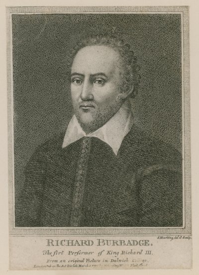 Richard Burbadge, pierwszy wykonawca Króla Ryszarda III autorstwa S. Harding