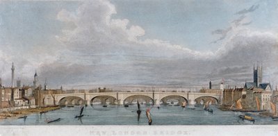 Widok na London Bridge od zachodu z łodziami na Tamizie, 1829 autorstwa S Rogers