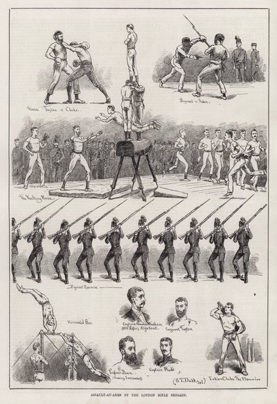 Assault-at-Arms przez Londyńską Brygadę Strzelców (rycina) autorstwa S. T. Dadd