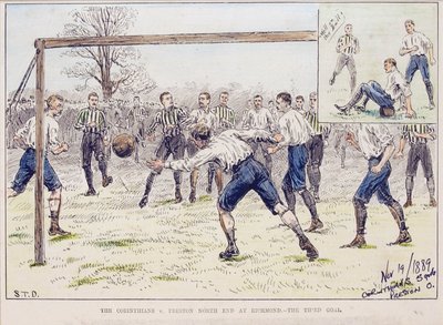 The Corinthians kontra Preston North End w Richmond – trzeci gol, z „The Illustrated Sporting and Dramatic News” autorstwa S. T. Dadd