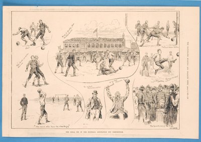 Finał konkursu Pucharu Związku Piłki Nożnej, z „The Illustrated Sporting and Dramatic News”, 6 kwietnia 1889 (litografia) autorstwa S. T. Dadd