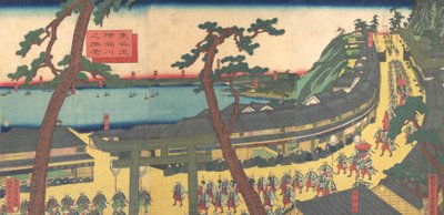Widok Kanagawy Oto miejski stopień Ryk miejski stopień Egzekucja Kanagawy, co? 1862-63. . autorstwa Sadahide Utagawa