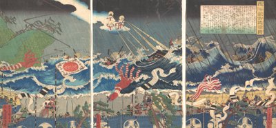 Scena wojownika, XIX w. autorstwa Sadahide Utagawa