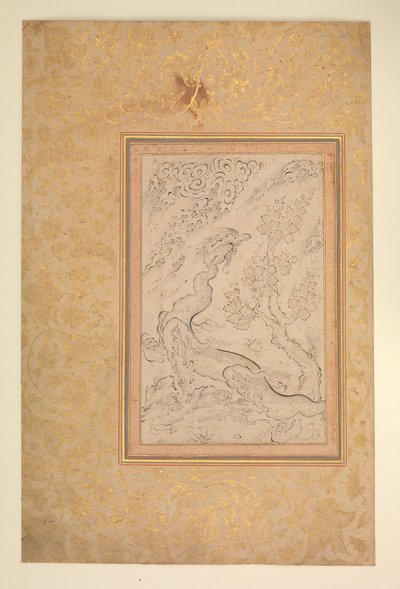 Smok i Chmury, ca. 1600. autorstwa Sadiqi Beg.