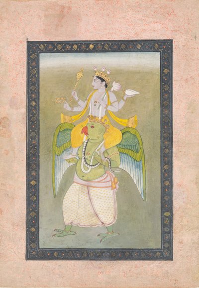 Wisznu na Garudzie, ca. 1810-20. autorstwa Sajnu