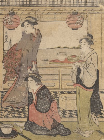Rozrywka w Shinagawa, ca. 1788., ca. 1788. autorstwa Sakuragawa Bunkyo