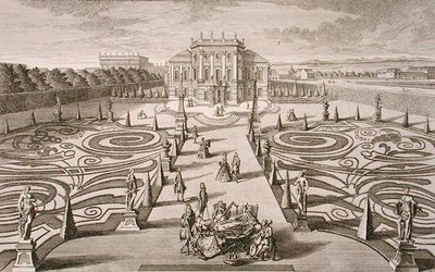 Austriacki dom i ogród, sztychowany przez Jana Augusta Korwina (1683-1738), wydany ok. 1730-40 (rycina) autorstwa Salomon (after) Kleiner