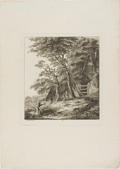 Rybacy z dziećmi, płyta druga z Paysages Dédiés à M. Warelet autorstwa Salomon Gessner