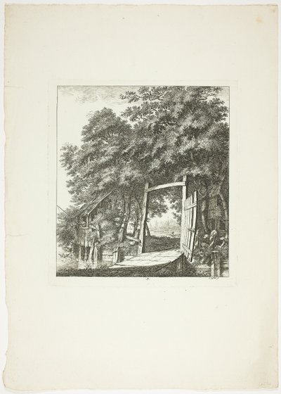 Wędkowanie z okna, płyta trzecia z Paysages Dédiés à M. Warelet autorstwa Salomon Gessner