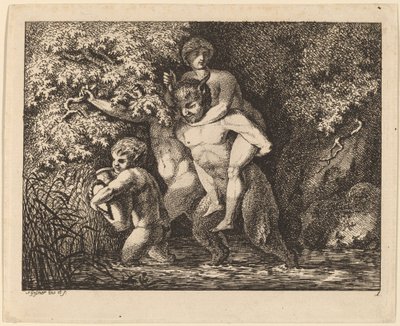 Satyr niosący nimfę autorstwa Salomon Gessner