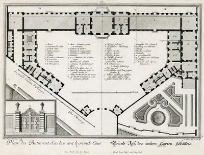 Plan piętra zamku dolnego autorstwa Salomon Kleiner