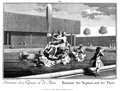 Perspektywa Fontanny Neptuna i Tetydy autorstwa Salomon Kleiner