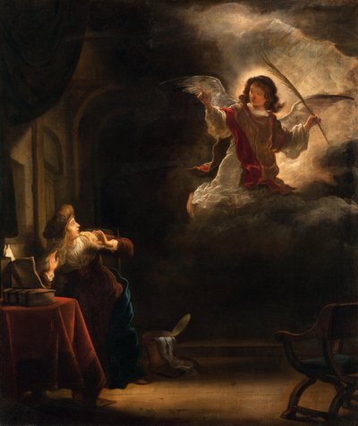 Zwiastowanie - Obraz Salomona Konincka (1609-1656) - 1655 - Olej na płótnie - 72,5x61,5 - Hallwylska Museet, Sztokholm autorstwa Salomon Koninck