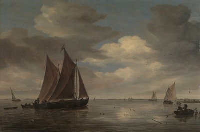 Łodzie rybackie na rzece, początek lat 60. XVI wieku. autorstwa Salomon Ruysdael