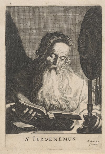 H. Hieronymus czytający przy świecach autorstwa Salomon Savery (attributed to)