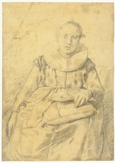 Portret siedzącej kobiety ze sztywną kryzą autorstwa Salomon de Bray