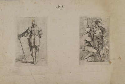 (Seria figurek) Plecy mężczyzny w kasku, stojącego autorstwa Salvator Rosa