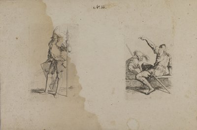 (Seria figurek) Mężczyzna w hełmie z ozdobną włócznią/Ax autorstwa Salvator Rosa