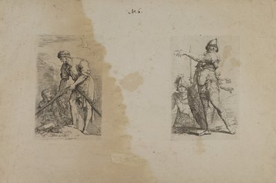 (Seria figurek) Mężczyzna trzymający ciężką linę autorstwa Salvator Rosa