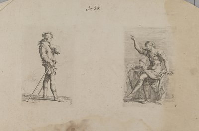 (Seria figurek) Mężczyzna z ręką na wysokości klatki piersiowej autorstwa Salvator Rosa