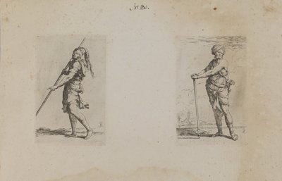 (Seria figurek) Mężczyzna w kapeluszu z pióropuszem, widok z boku autorstwa Salvator Rosa