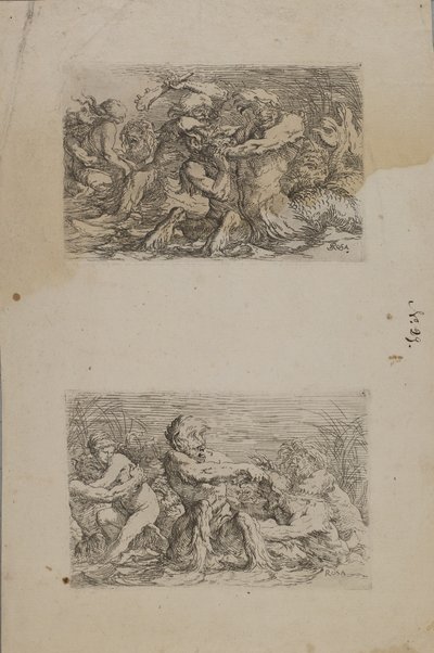 (Seria figurek) Walka bogów rzeki autorstwa Salvator Rosa