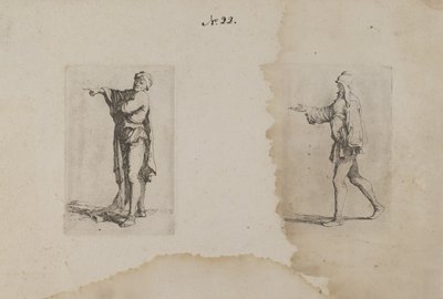 (Seria figurek) Stojący mężczyzna, wskazujący w lewo autorstwa Salvator Rosa