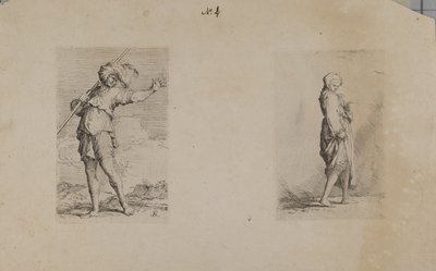(Seria figurek) Stojący mężczyzna z pierzastym nakryciem głowy autorstwa Salvator Rosa