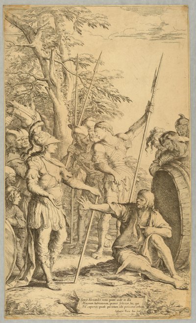 Aleksander z wizytą u Diogenesa autorstwa Salvator Rosa