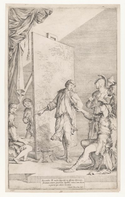 Aleksander Wielki w pracowni Apelles autorstwa Salvator Rosa