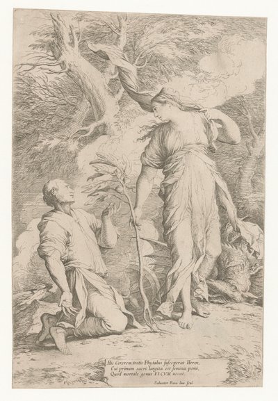 Ceres i Phytalus autorstwa Salvator Rosa