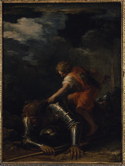 Dawid i Goliat (olej na płótnie) autorstwa Salvator Rosa