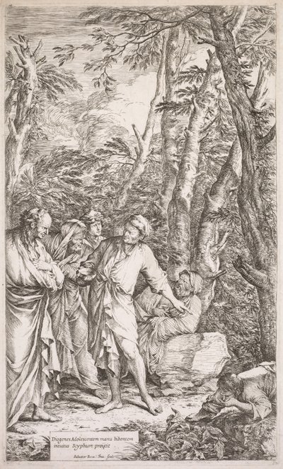 Diogenes i jego kielich, 1662. autorstwa Salvator Rosa