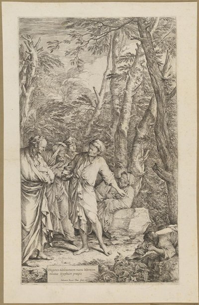 Diogenes odrzuca swoją miskę autorstwa Salvator Rosa