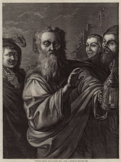 Diogenes szuka uczciwego człowieka autorstwa Salvator Rosa