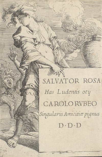 Frontyspis do serii „Figurka”, ca. 1656-1657. autorstwa Salvator Rosa
